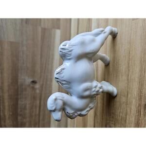 Vintage White Ceramic Camel Figurine White with Gold Accents Kitschy Japan